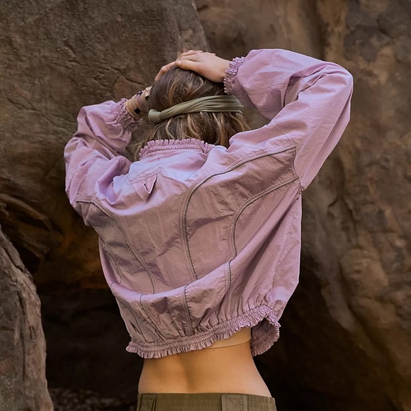 Free People NWOT Starting Lineup Windbreaker // Lilac Combo // Size SMALL - Picture 4 of 6